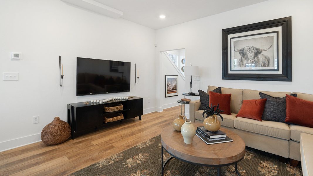Family Room of the Rochester Design by DRB Homes