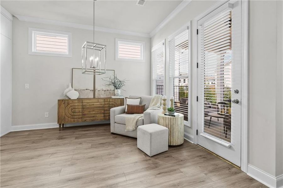 Furnished interior view inside a new home in Promenade at Sawnee Village, Cumming (Image 29). Furnished interior view inside a new home in Promenade at Sawnee Village, Cumming (Image 29).