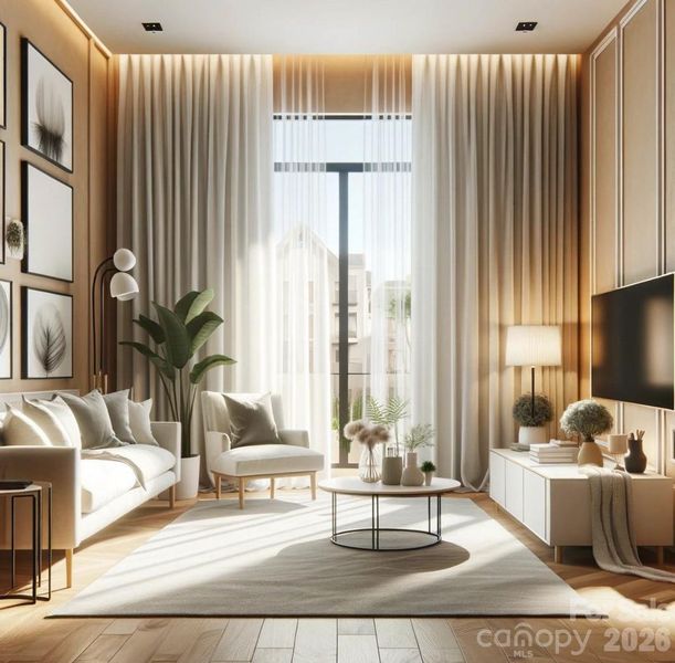 Furnished interior view inside a new home in , Charlotte (Image 5).