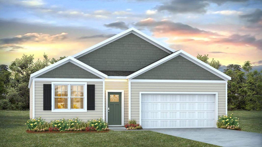 Front exterior of a new home in Eagle Creek, Bolivia, NC, highlighting curb appeal (Image 1).