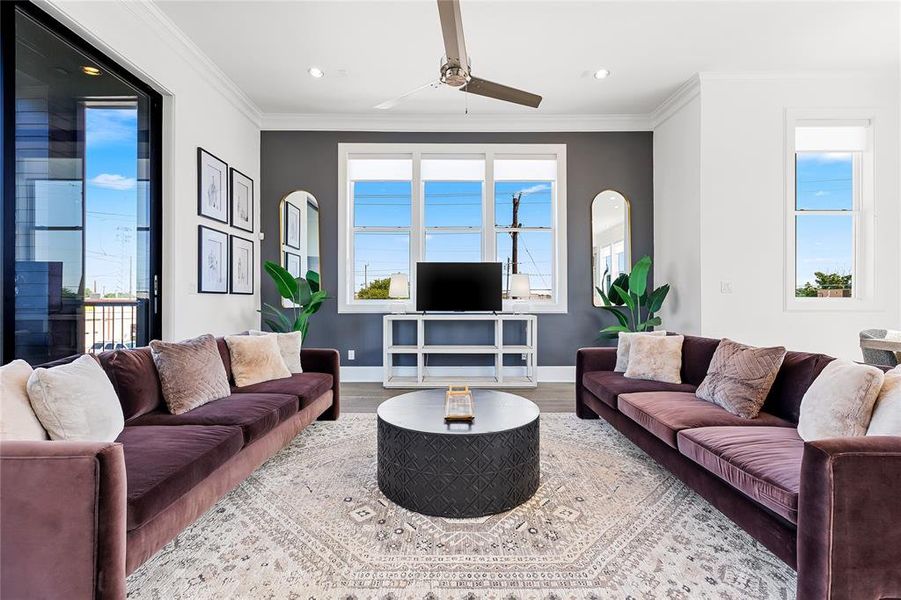 Image of model home with similar floorplan.