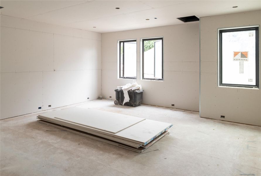 Unit A/D Second-floor Family Room. Progress as of 4/15/26.