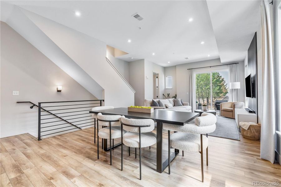 Furnished interior in a model home at Townhomes on Harlan St. in Westminster (Image 8).