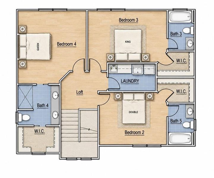 2D floor plan layout of this home in , Sandy Springs, GA (Image 3).