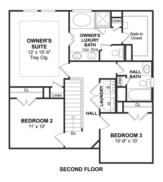 2D floor plan layout for the Carlisle II by K. Hovnanian® Homes in The Landing, New Caney, TX (Image 4). 2D floor plan layout for the Carlisle II by K. Hovnanian® Homes in The Landing, New Caney, TX (Image 4).