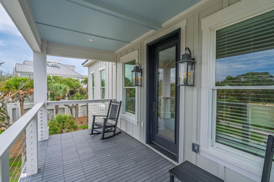 Exterior details and patio area of a home in , Edisto Island (Image 35).