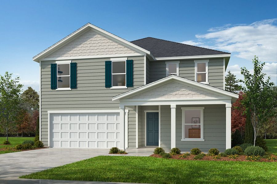 Representative exterior photo of a completed home built from the 2723 by KB Home in Cottages at Clovis Point, Kings Mountain, NC (Image 12).