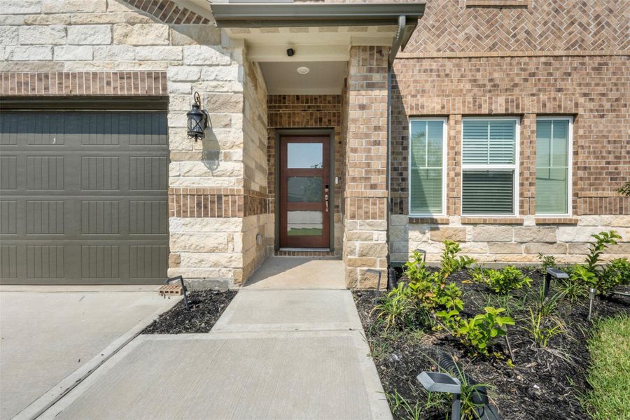 Brick and stone front entry
