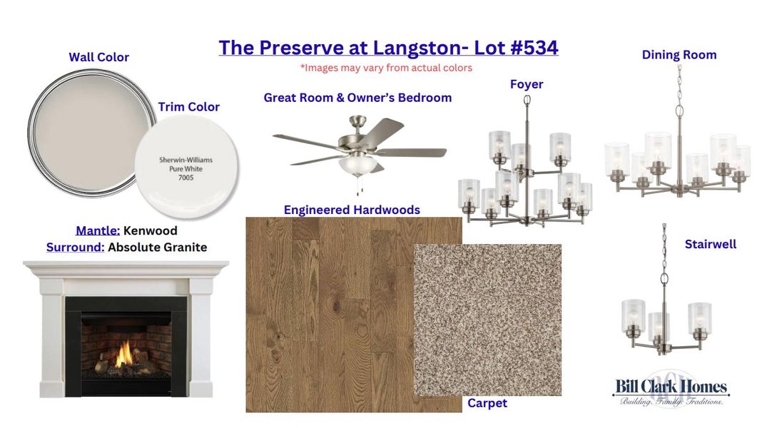 Sample of building materials used in homes in The Preserve at Langston, Winterville (Image 6).
