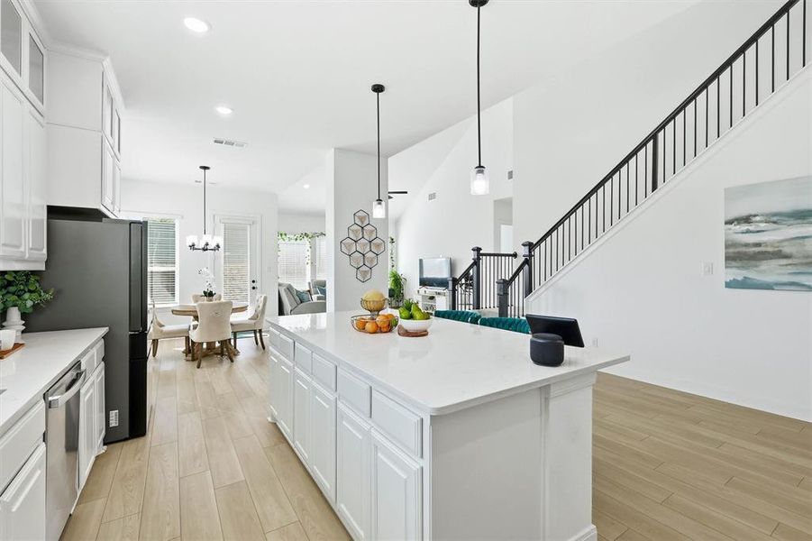Furnished interior view inside a new home in Pecan Square - Gardens, Northlake (Image 12). Furnished interior view inside a new home in Pecan Square - Gardens, Northlake (Image 12).