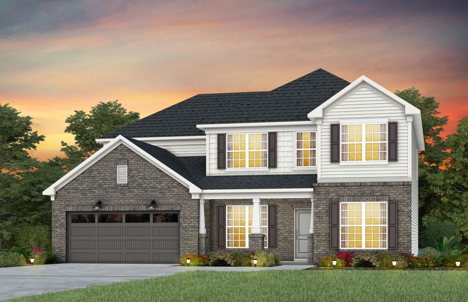 Front exterior of a new home in Forest Creek, Waxhaw, NC, highlighting curb appeal (Image 17).