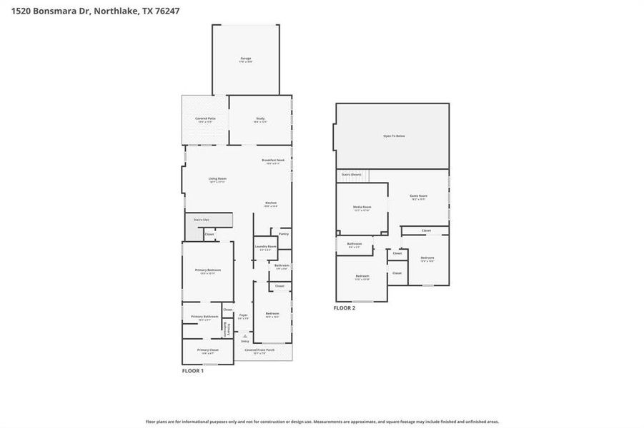 2D floor plan layout of this home in , Northlake, TX (Image 4).