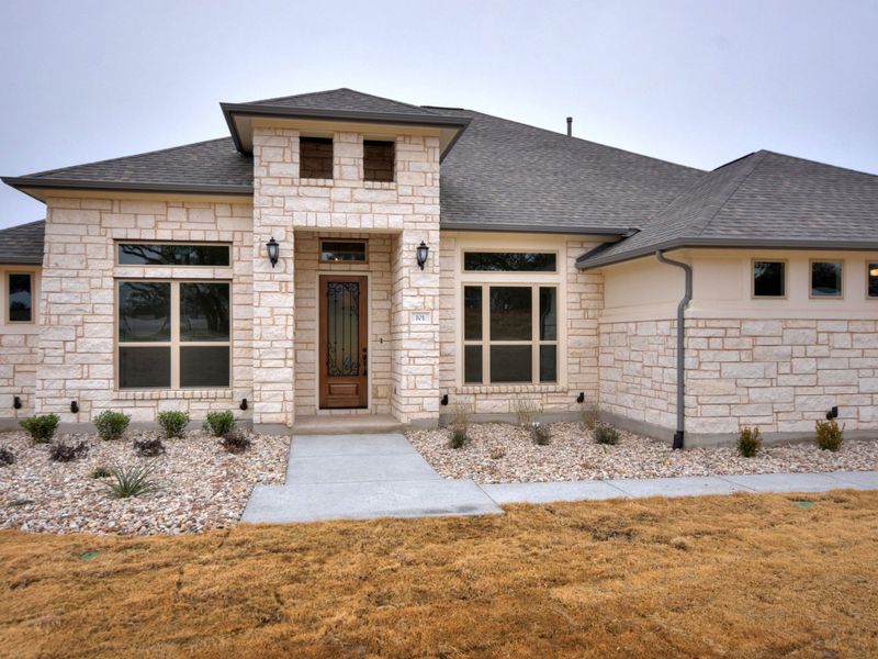 Representative exterior details of a home built from the San Simeon I by Giddens Homes in Clearwater Ranch, Liberty Hill (Image 84).