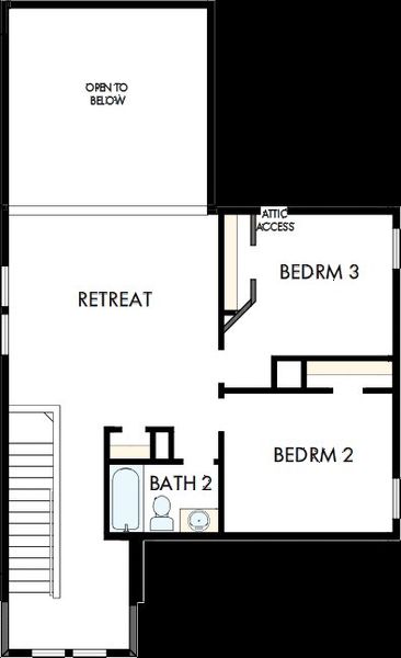 2D floor plan layout of this home in Mayfair - Select Garden Series, New Braunfels, TX (Image 3).