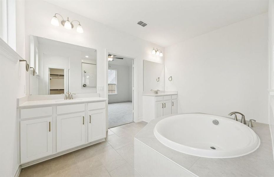 Owner's private bathroom with double vanity