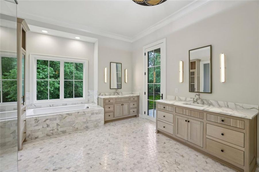 Furnished interior view inside a new home in Crossroads, Alpharetta (Image 54).