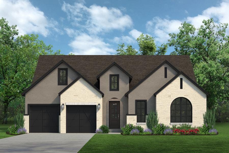 Front exterior of a new home in Trinity Estates, Benbrook, TX, highlighting curb appeal (Image 1). Front exterior of a new home in Trinity Estates, Benbrook, TX, highlighting curb appeal (Image 1).
