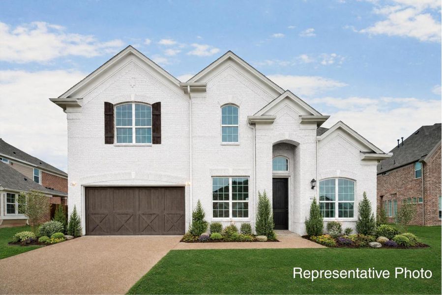 Representative exterior photo of a completed home built from the Fenestra by Grand Homes in Edgewater, Fate, TX (Image 2). Representative exterior photo of a completed home built from the Fenestra by Grand Homes in Edgewater, Fate, TX (Image 2).
