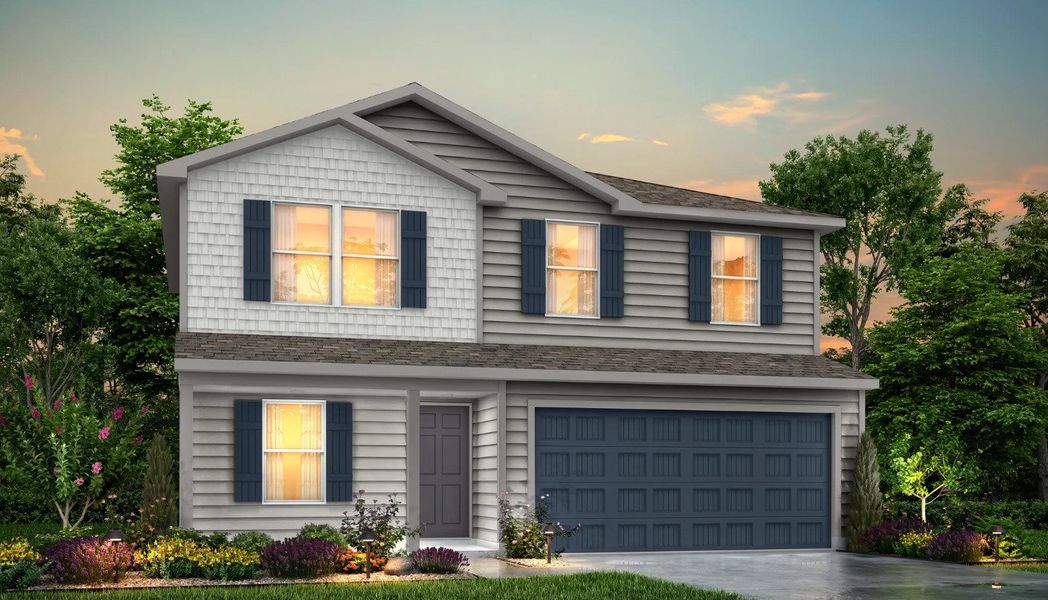 Front exterior of a new home in Treaty Oak, Granbury, TX, highlighting curb appeal (Image 1). Front exterior of a new home in Treaty Oak, Granbury, TX, highlighting curb appeal (Image 1).