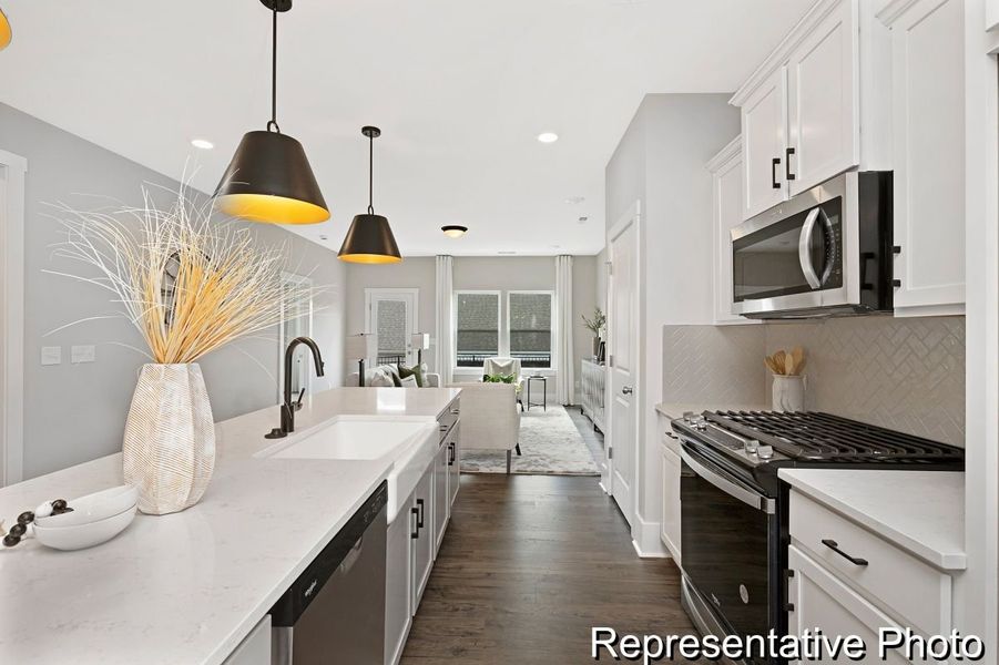 Furnished interior view inside a new home in Edgewater - The Cottages, Lancaster (Image 4). Furnished interior view inside a new home in Edgewater - The Cottages, Lancaster (Image 4).