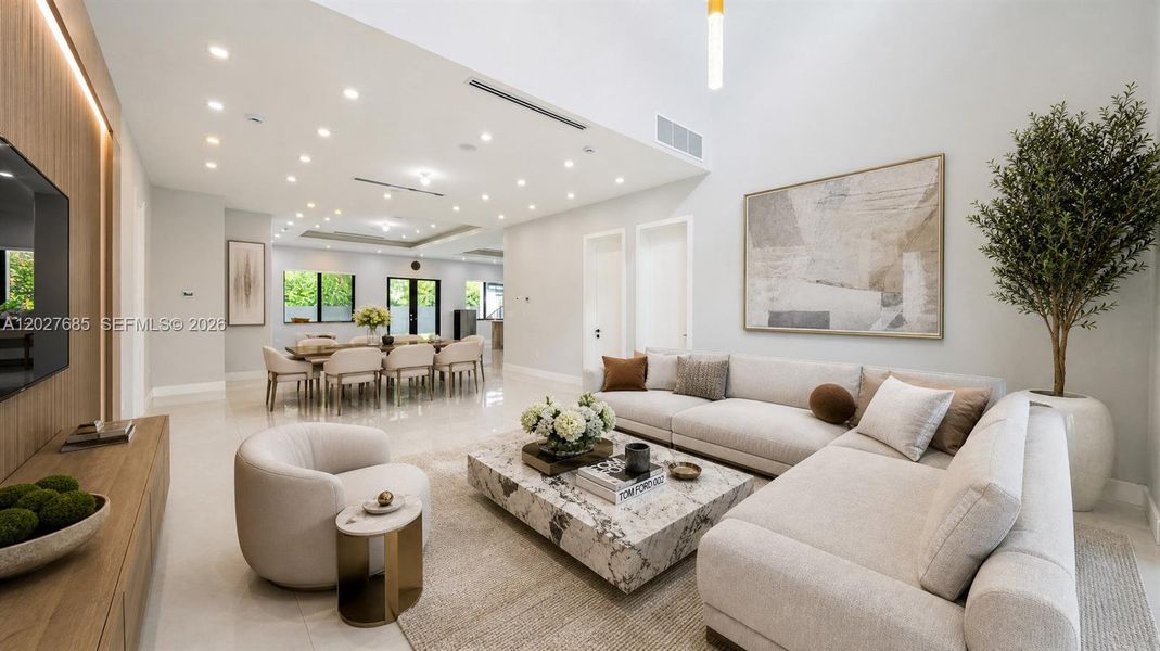 Furnished interior view inside a new home in , Miami (Image 9).