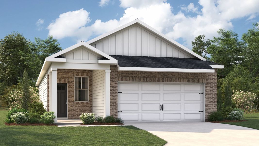 Representative exterior photo of a completed home built from the Bowen (Freedom) by D.R. Horton in Reserve at Hickory Ridge, Columbia, TN (Image 18).