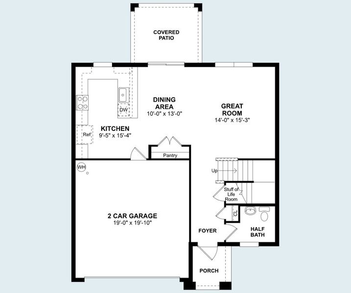 2D floor plan layout of this home in Aspire at Morningside, Fort Pierce, FL (Image 4).