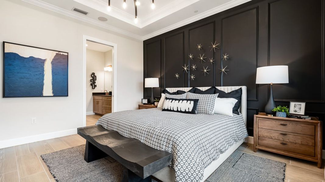 Furnished interior view inside a new home in Esplanade by the Islands, Naples (Image 13).