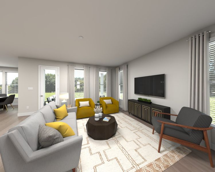 Spend family movie nights in the spacious great room.