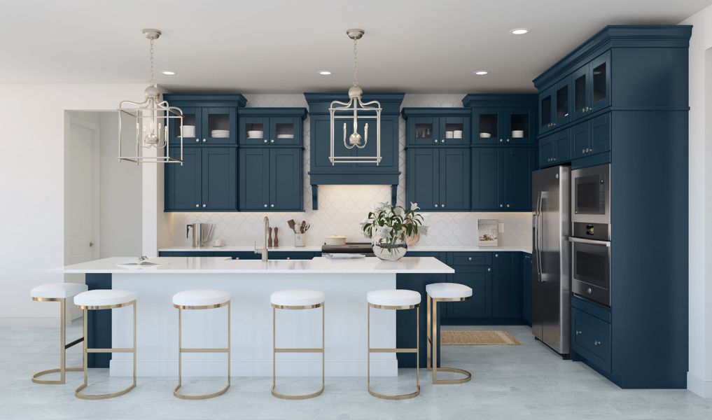 Kitchen with upper glass cabinets Kitchen with upper glass cabinets