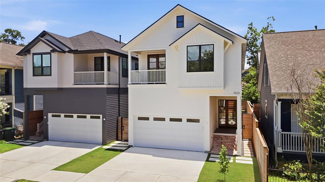 Front exterior of a new home in , Houston, TX, highlighting curb appeal (Image 1). Front exterior of a new home in , Houston, TX, highlighting curb appeal (Image 1).