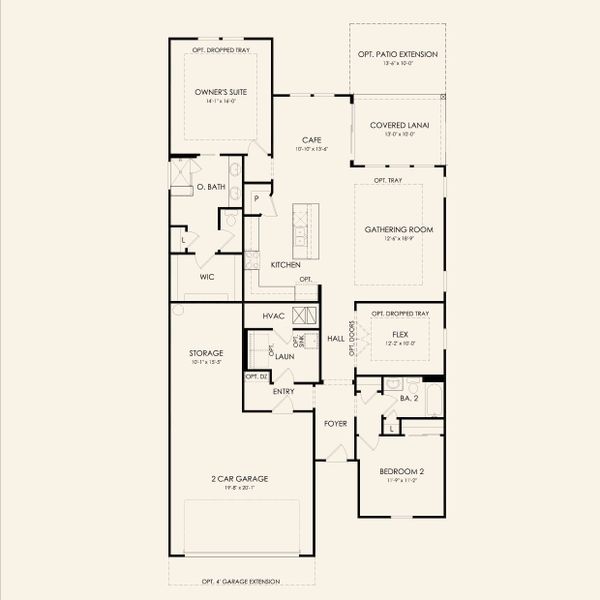 2D floor plan layout for the Mystique by Del Webb in Del Webb Southern Oaks, Newnan, GA (Image 4).