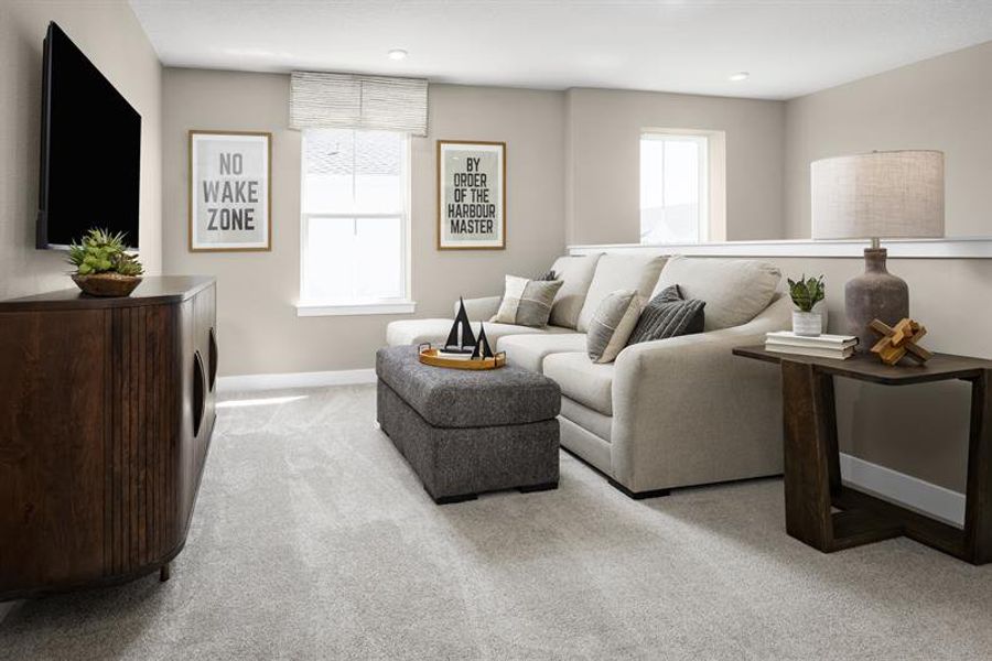 Representative furnished interior of a home built from the Hutchinson by Ryan Homes in Lake Mattie Preserve Single-Family, Auburndale (Image 29). Representative furnished interior of a home built from the Hutchinson by Ryan Homes in Lake Mattie Preserve Single-Family, Auburndale (Image 29).