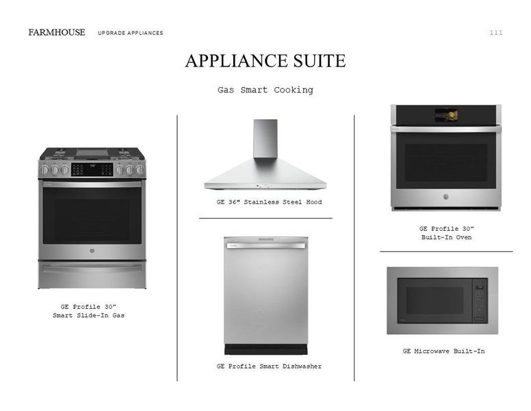 Farmhouse Look Palette 4: Appliance Selection Sheet (*Artist rendering used for illustration purposes only.) Farmhouse Look Palette 4: Appliance Selection Sheet (*Artist rendering used for illustration purposes only.)