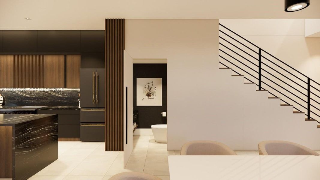 Furnished interior view inside a new home in , Miami (Image 13). Furnished interior view inside a new home in , Miami (Image 13).