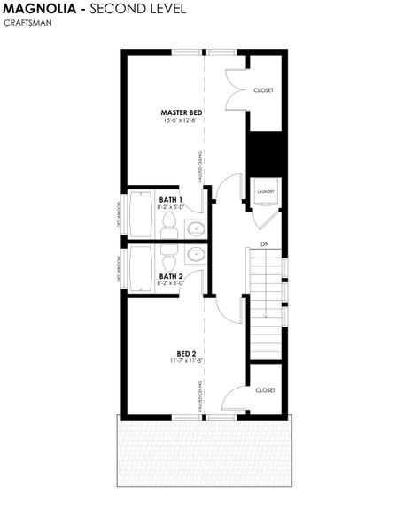 2D floor plan layout for the Magnolia by Hartford Homes in Prairie Song Cottages, Windsor, CO (Image 6). 2D floor plan layout for the Magnolia by Hartford Homes in Prairie Song Cottages, Windsor, CO (Image 6).