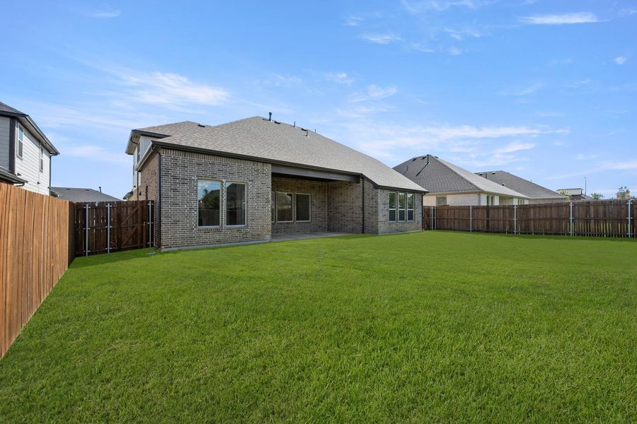 Exterior details and patio area of a home in Inspiration Collection at View at the Reserve, Mansfield (Image 4). Exterior details and patio area of a home in Inspiration Collection at View at the Reserve, Mansfield (Image 4).