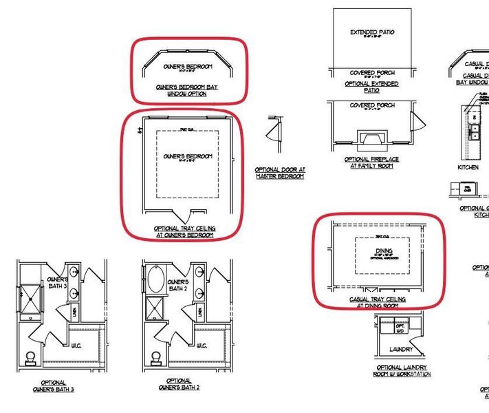 Oceana floor planStructural options added: Bay window in primary bedroom, Tray ceiling in primary and dining room.