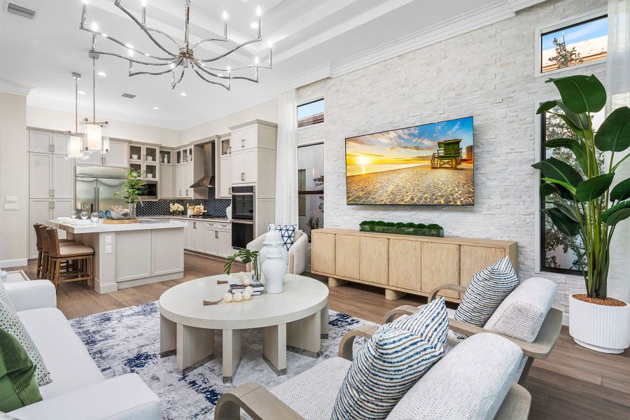 Representative furnished interior of a home built from the Belize by GL Homes in Valencia Del Mar (55+), Boynton Beach (Image 9).