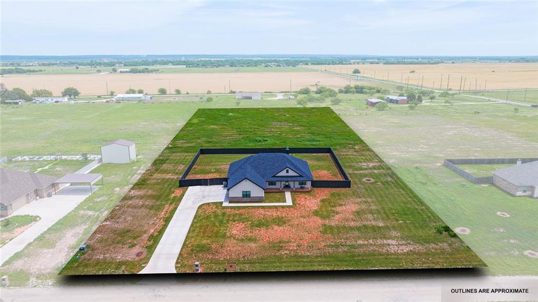 Outline of the property is not the accurate line, survey is attached.
