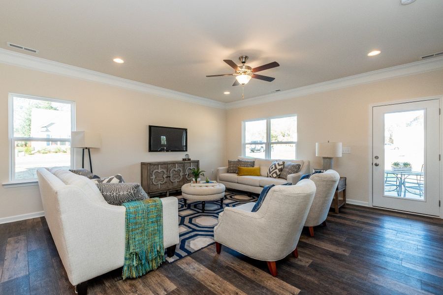 Furnished interior view inside a new home in The Oaks, Clarksville (Image 10). Furnished interior view inside a new home in The Oaks, Clarksville (Image 10).