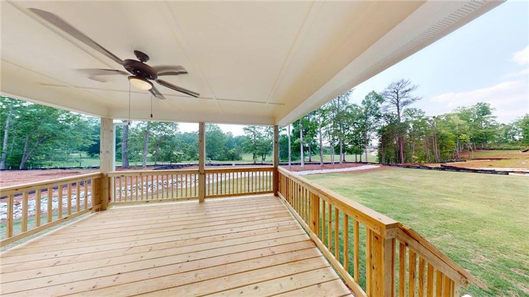 Exterior details and patio area of a home in Mirror Lake at South Harbour, Villa Rica (Image 4).