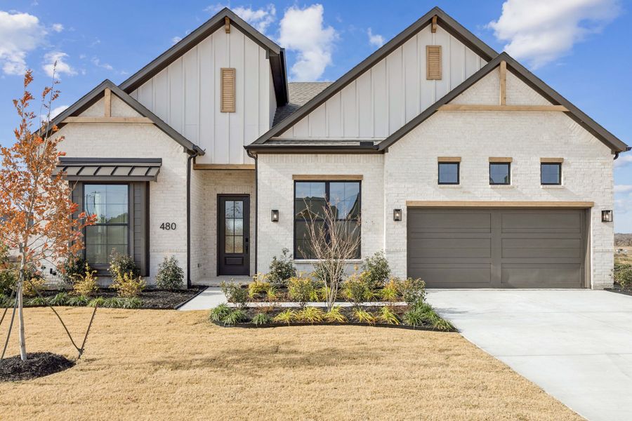 Representative exterior photo of a completed home built from the Augusta by Sandlin Homes in Trinity Estates, Benbrook, TX (Image 19).