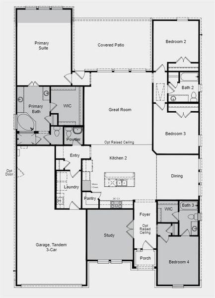 Structural options added include: Bedroom 4 with bath, study, extended owners suite, drop in corner tub at primary bath and gourmet kitchen.