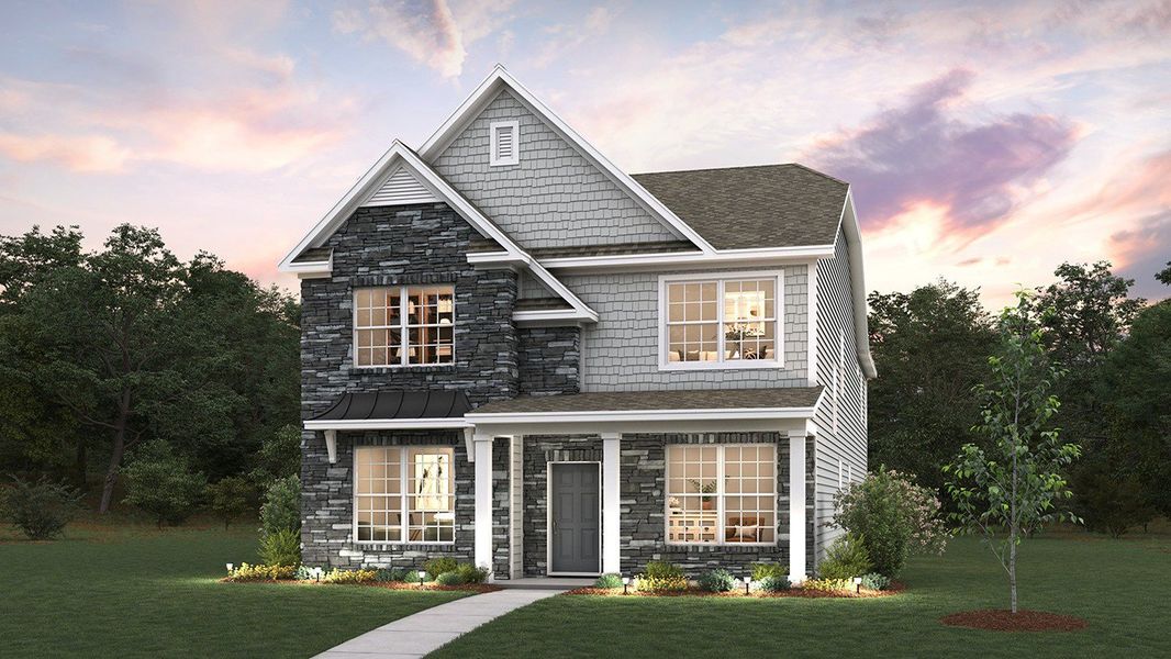 Representative exterior photo of a completed home built from the Adams by D.R. Horton in The Preserve at Kinsley, Jamestown, NC (Image 5).