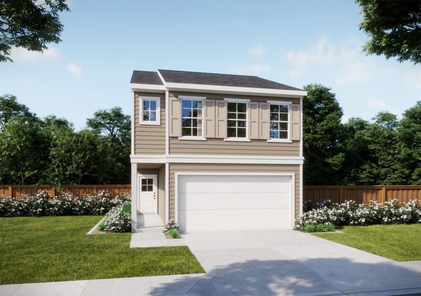 Front exterior of a new home in , Houston, TX, highlighting curb appeal (Image 1). Front exterior of a new home in , Houston, TX, highlighting curb appeal (Image 1).