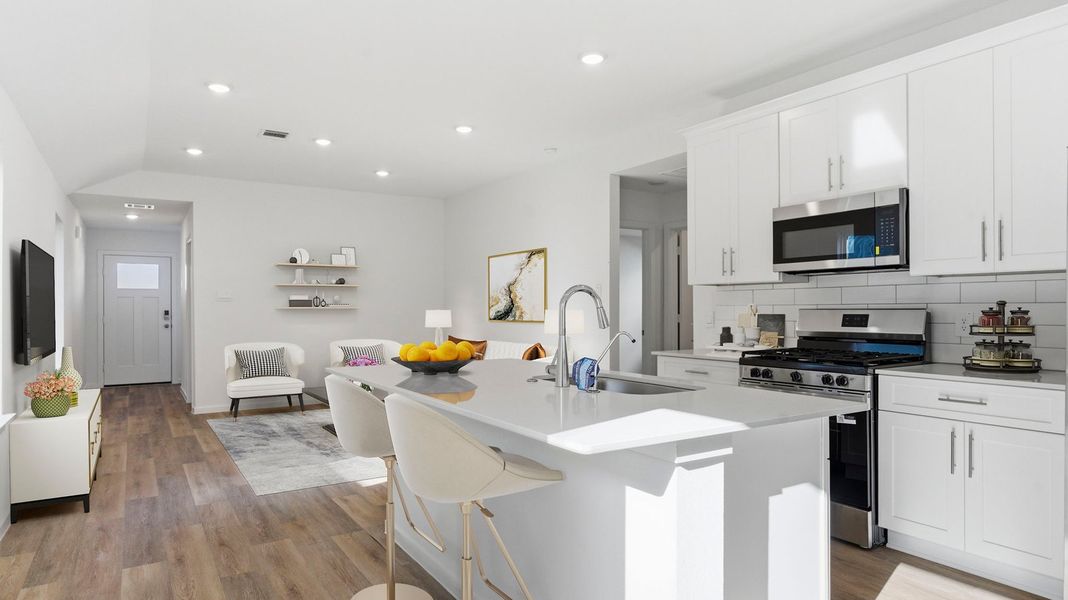 Representative furnished interior of a home built from the Brooke by D.R. Horton in Lakes at Westland Ranch, League City (Image 6).