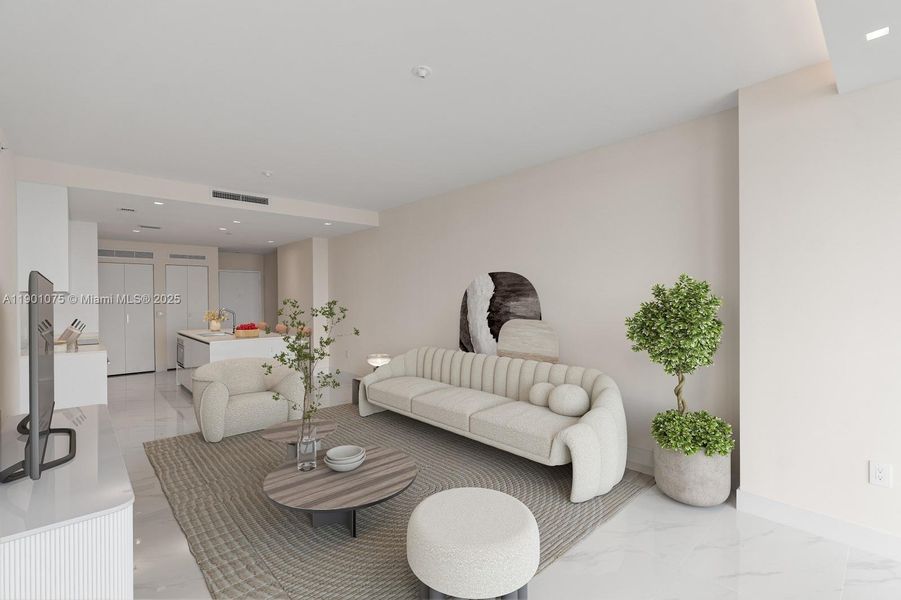 Furnished interior view inside a new home in Aria Reserve, Miami (Image 13). Furnished interior view inside a new home in Aria Reserve, Miami (Image 13).