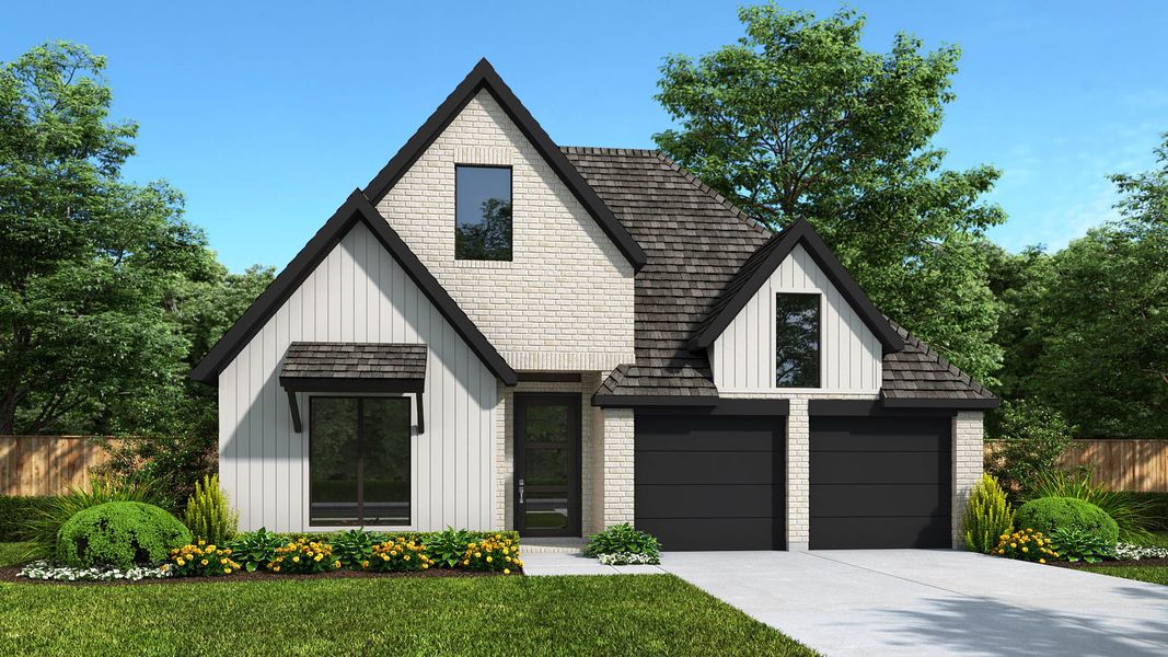 Representative exterior photo of a completed home built from the 2619W by Perry Homes in Hillstead, Lavon, TX (Image 12). Representative exterior photo of a completed home built from the 2619W by Perry Homes in Hillstead, Lavon, TX (Image 12).
