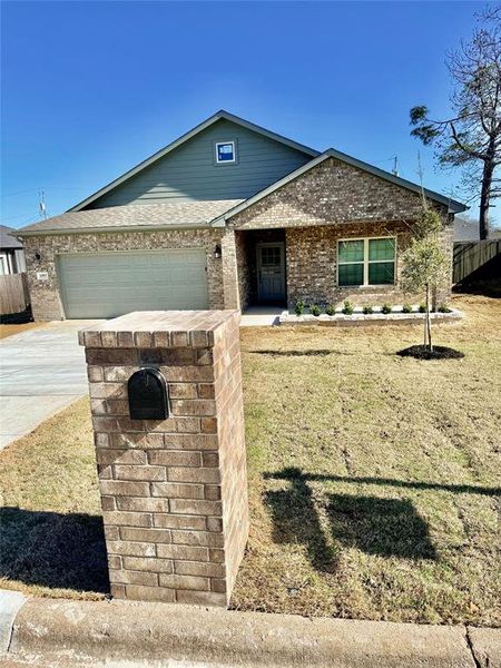 Front exterior of a new home in , Bowie, TX, highlighting curb appeal (Image 18). Front exterior of a new home in , Bowie, TX, highlighting curb appeal (Image 18).